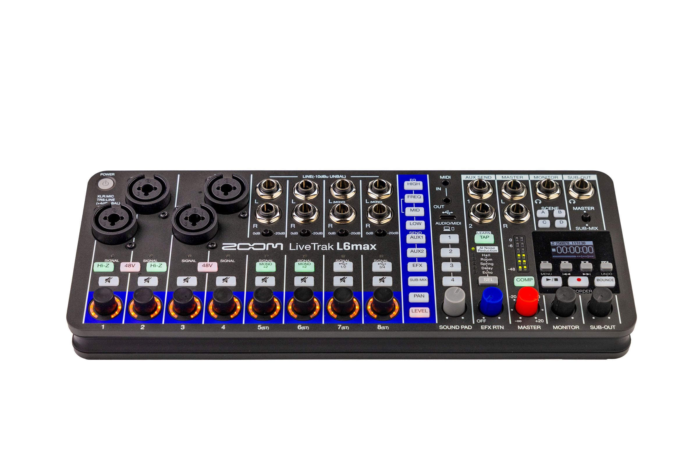Zoom LiveTrak L6max Digital Mixer + Recorder — Tom Lee Music