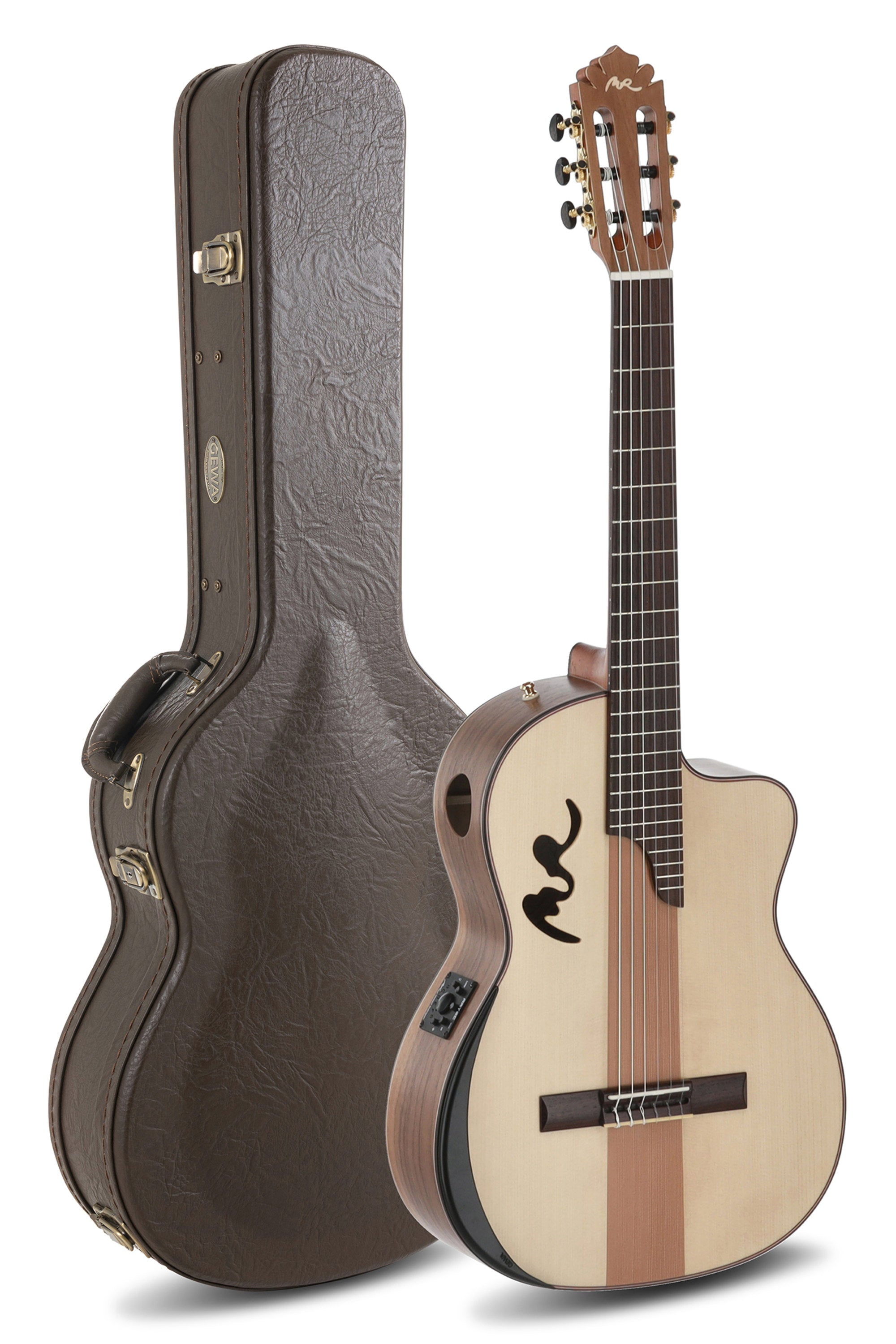 Manuel Rodriguez Café Cortado E-Acoustic Classical Guitar Curly Walnut