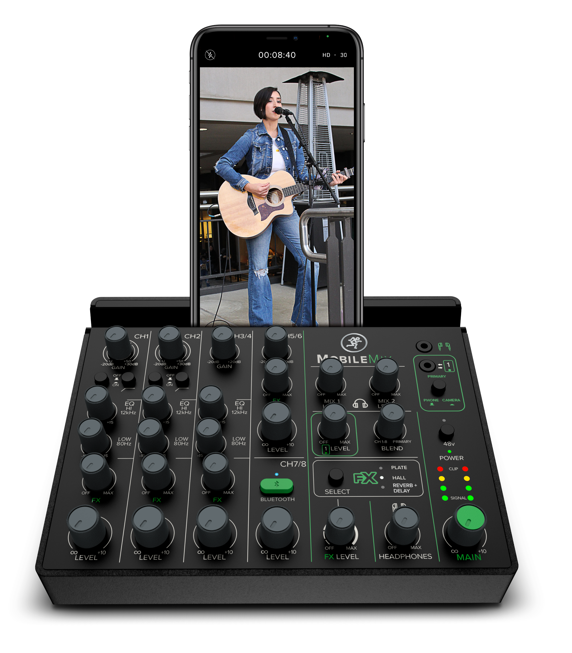 Mackie MobileMix  8-CH USB-Powerable Mixer for A/V Production, Live Sound and Streaming