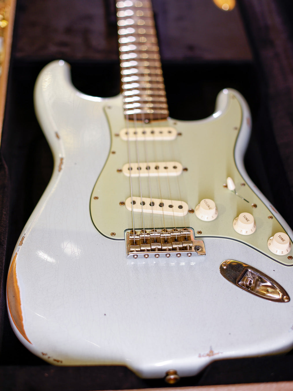 Fender Custom Shop LR25 1960 Stratocaster Relic Painted Headcap - Sonic Blue