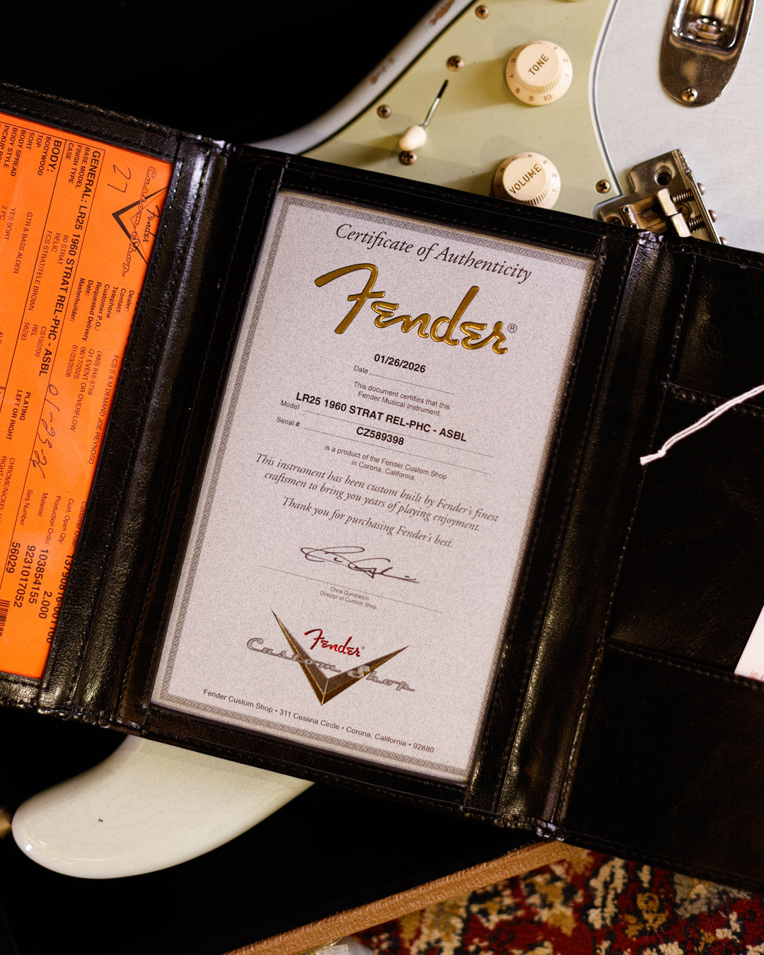 Fender Custom Shop LR25 1960 Stratocaster Relic Painted Headcap - Sonic Blue