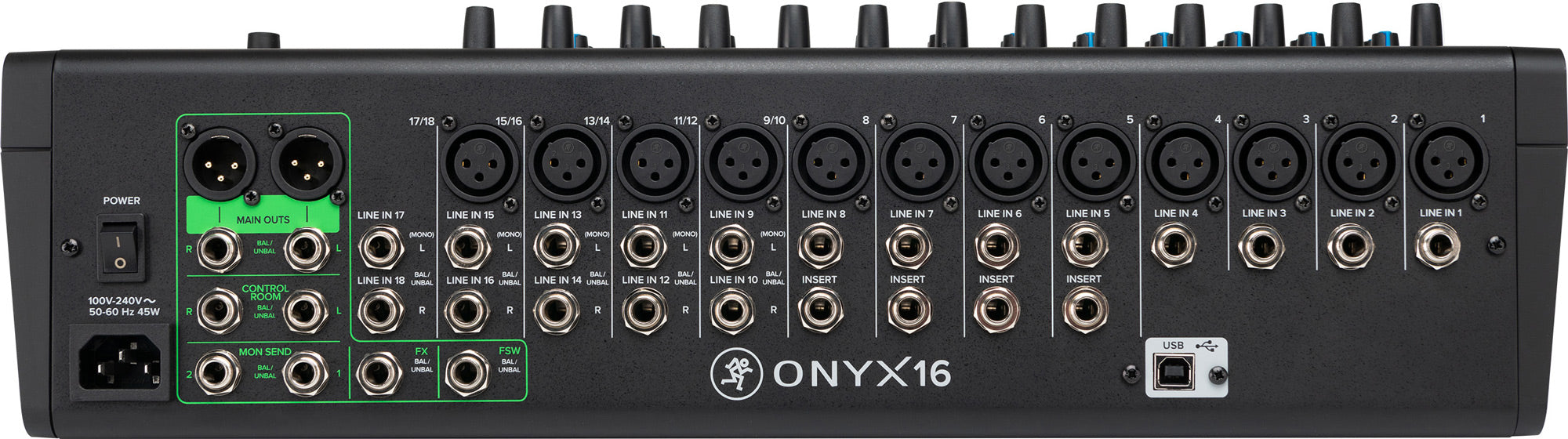 Mackie ONYX16  16-CHANNEL PREMIUM ANALOG USB MIXER