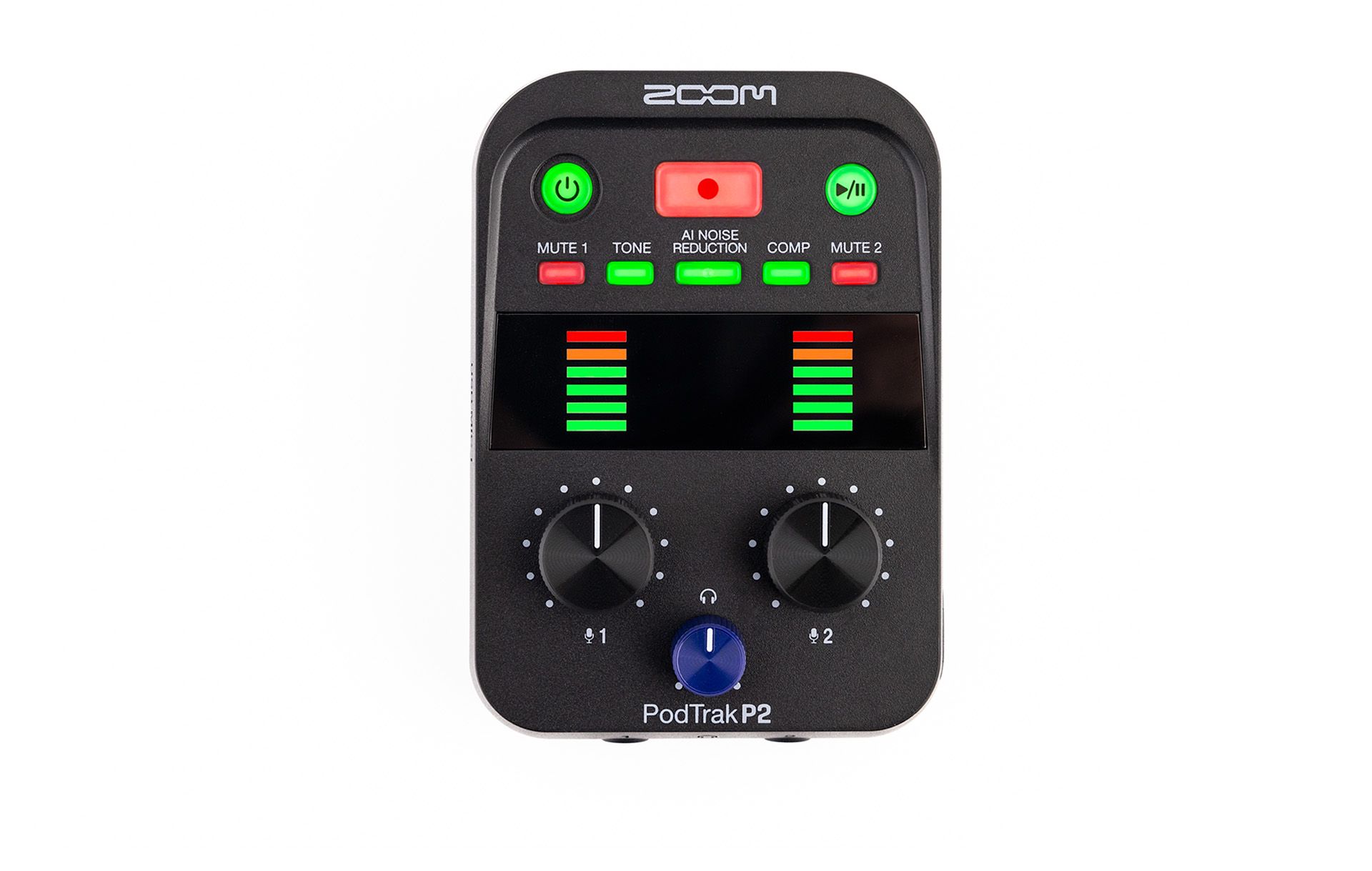 Zoom PodTrak P2 Podcast Recorder + 2 sets ZUM-2 USB Podcast Mic Pack
