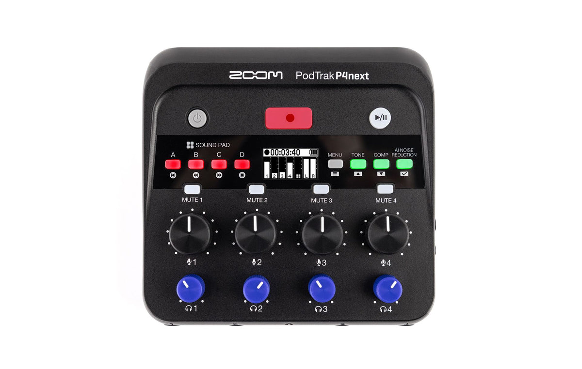 Zoom PodTrak P4next Podcast Recorder — Tom Lee Music