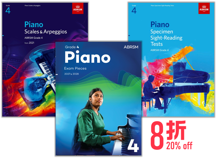 (預售 Pre-order) (Package) ABRSM 2027-28 Piano Exam Pieces Grade 4 + Sight-Reading + Scales & Arpeggios