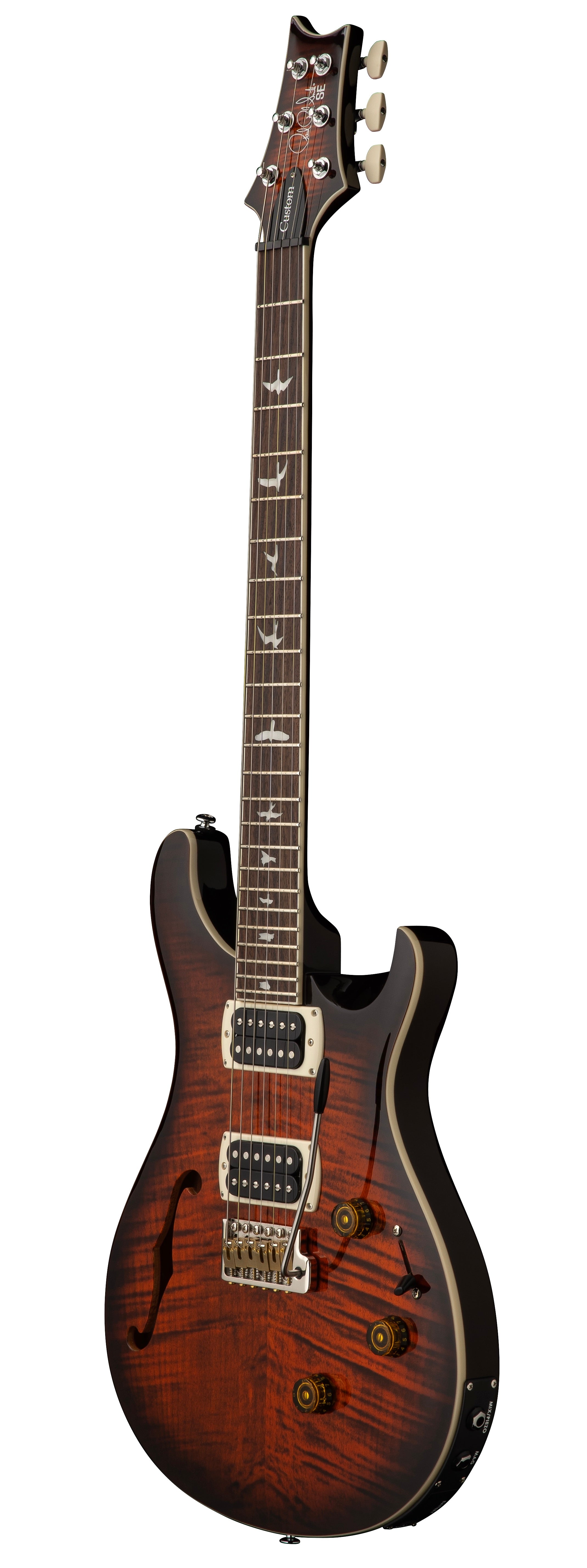 PRS SE Custom 24 Semi-Hollow Piezo - Orange Tiger Smokeburst