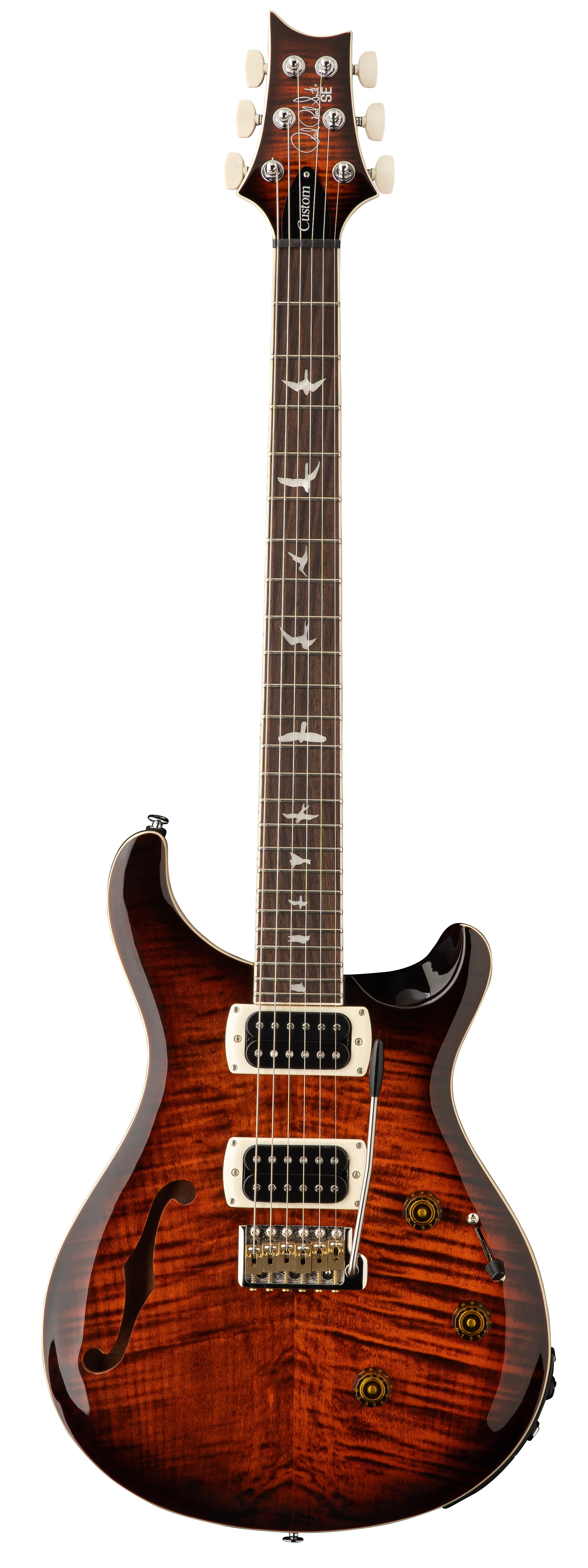 PRS SE Custom 24 Semi-Hollow Piezo - Orange Tiger Smokeburst