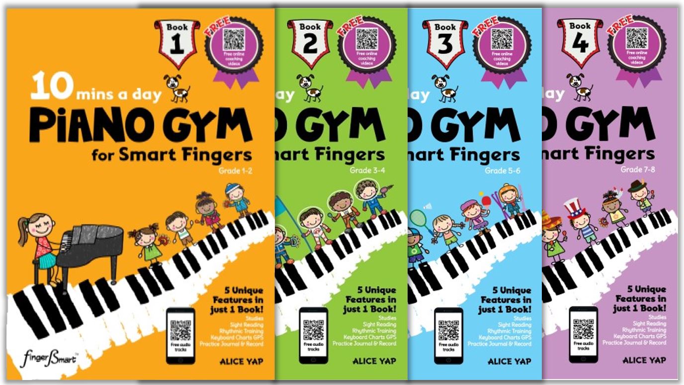 (Package 套裝) 10 mins PIANO GYM for Smart Fingers Book 1-4