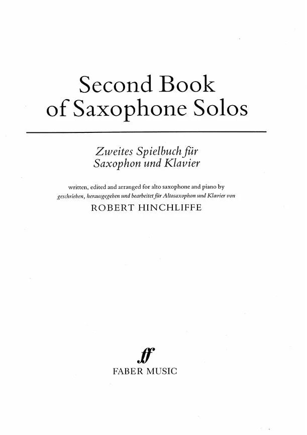 Second Book of Saxophone Solos