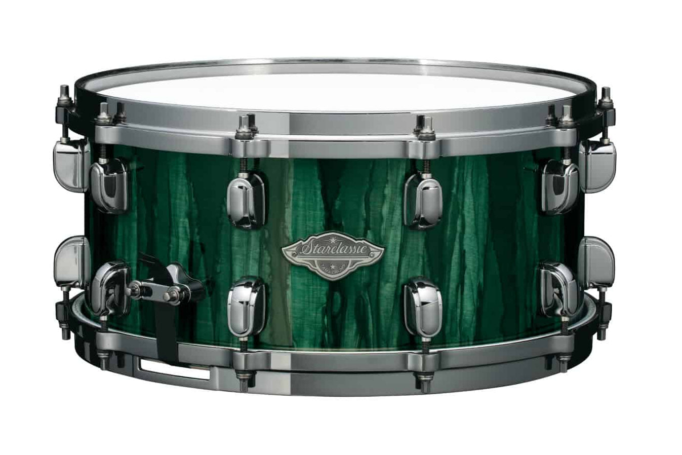TAMA Limited Edition Starclassic 14" x 6.5" Walnut / Birch Snare - Green Grove Aurora Finish