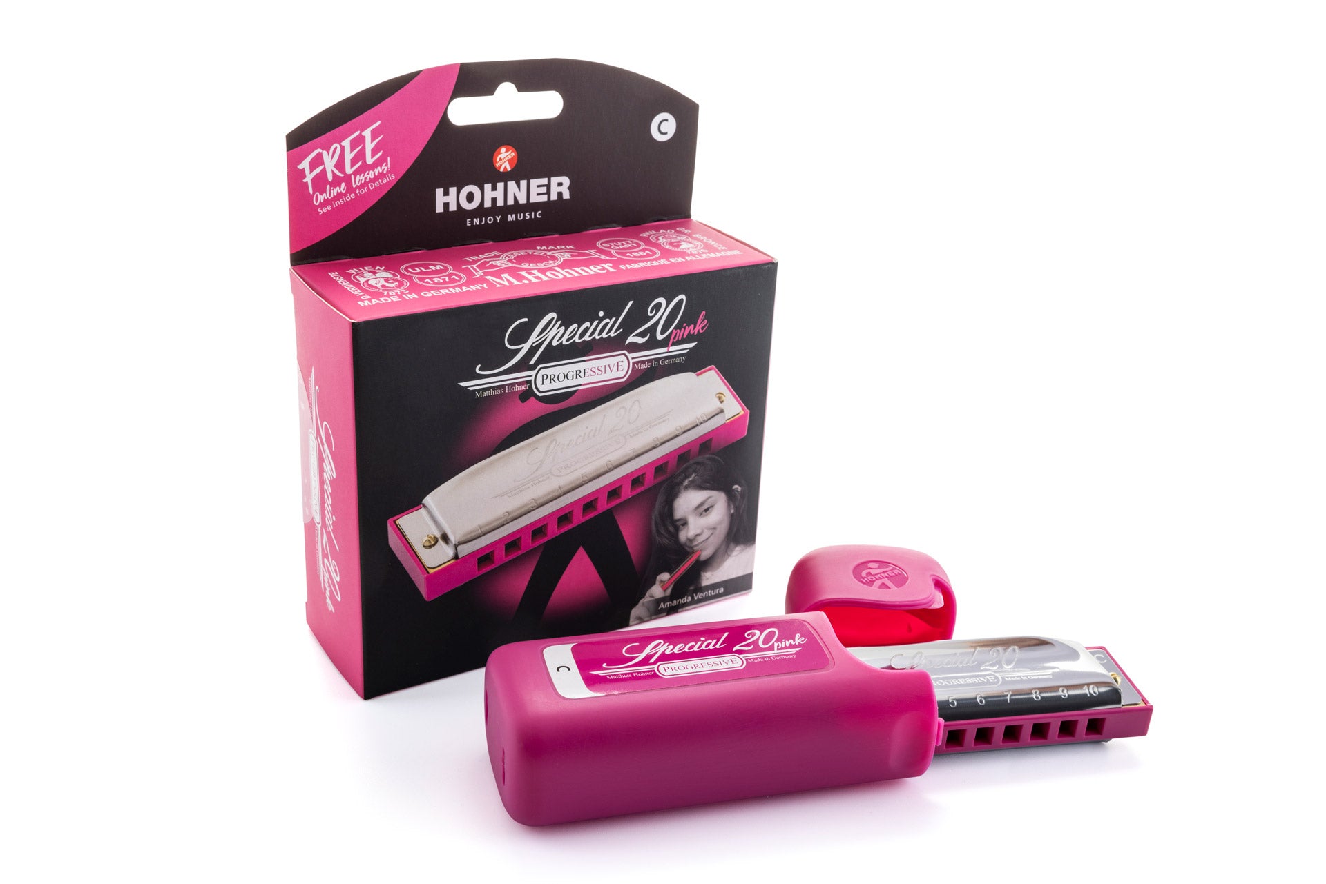 [新設計琴盒] Hohner Special 20 Pink 10孔全音階口琴