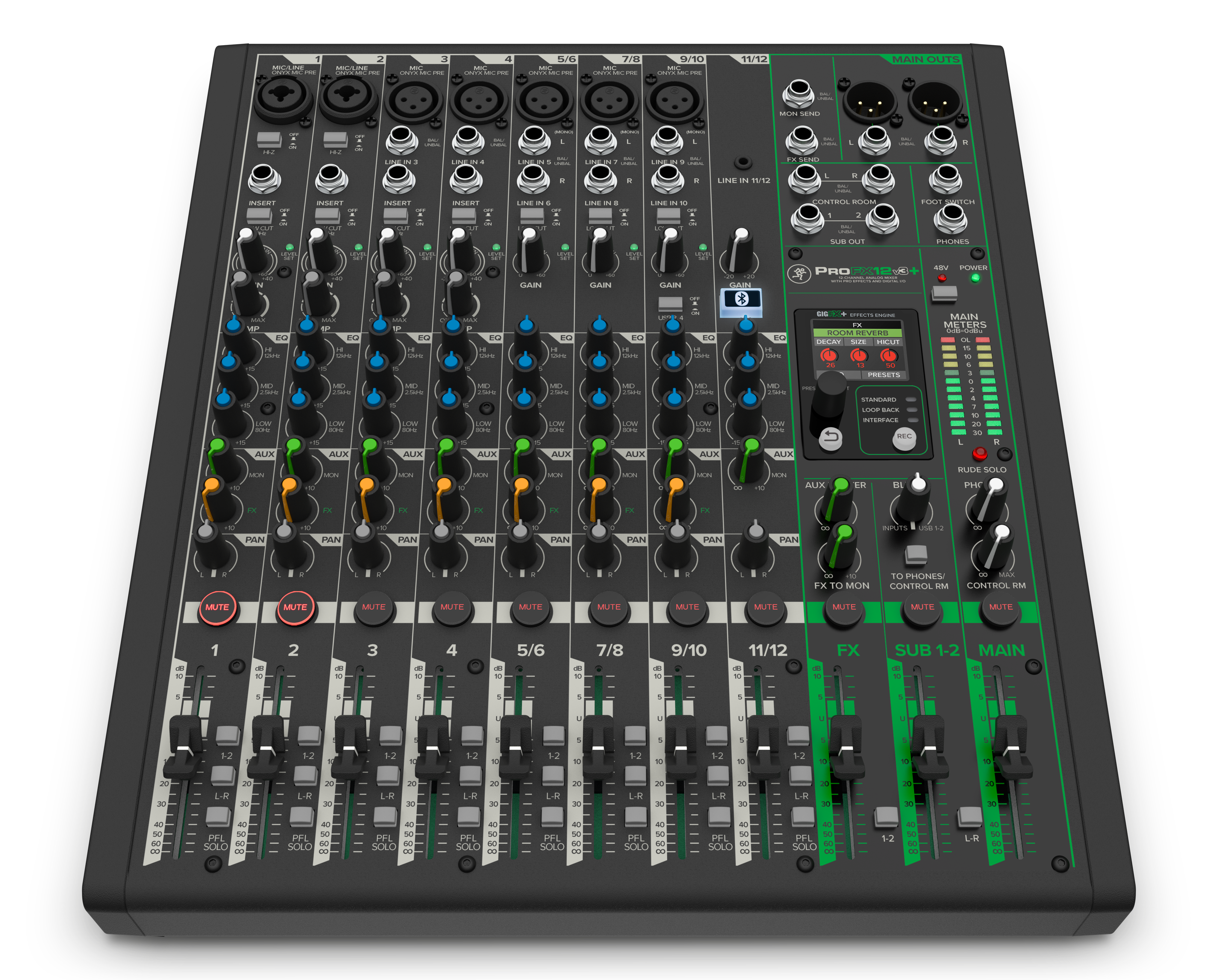 Mackie ProFx12V3+  12-CH ANALOG MIXERS WITH ENHANCED FX, USB RECORDING MODES AND BLUETOOTH