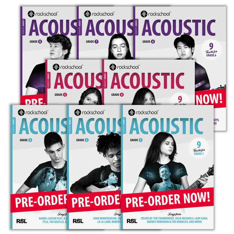 (預售 Pre-order) (Package) Rockschool Acoustic Guitar Grade 1 to 8 (2026)
