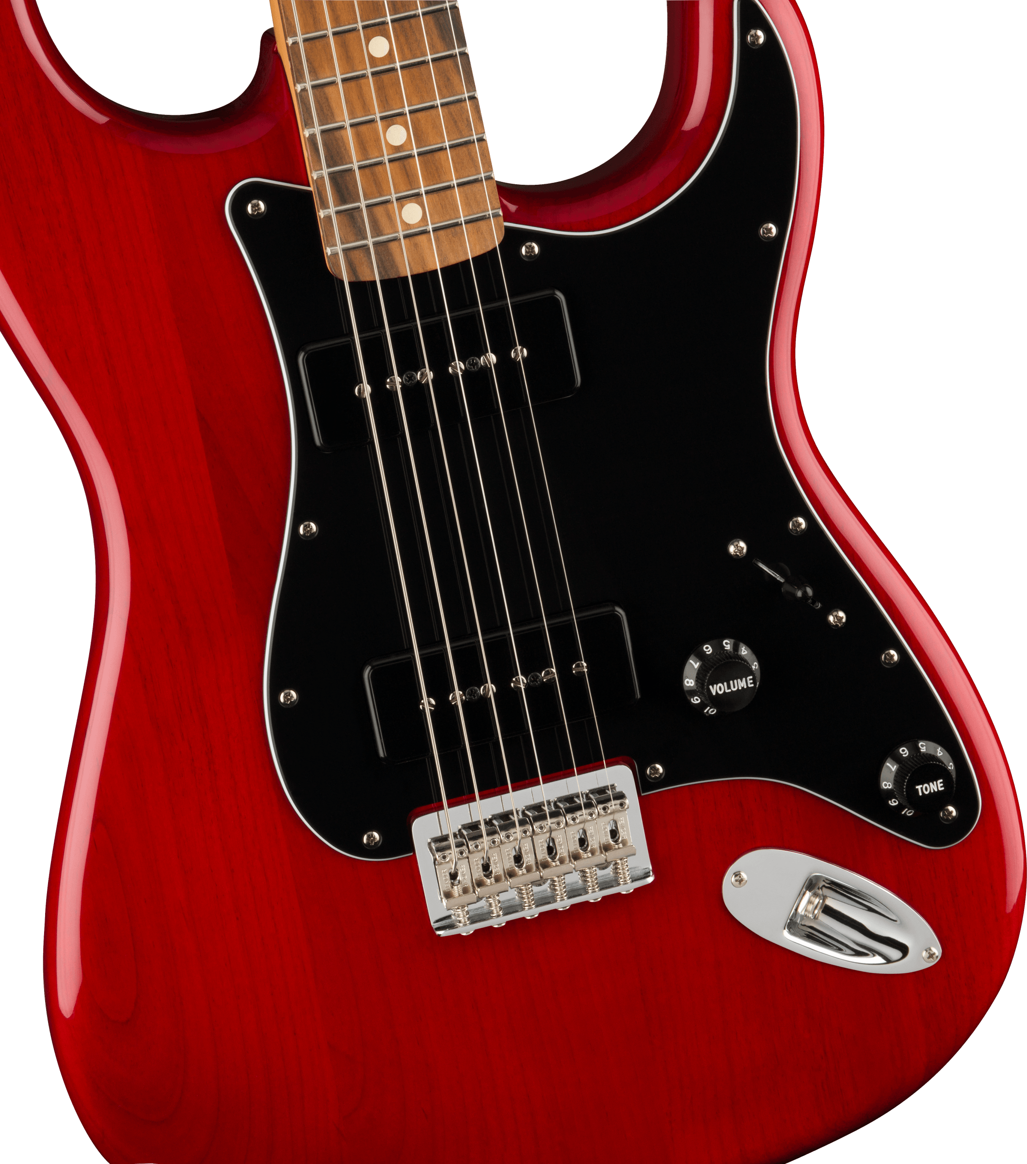 Fender Noventa Stratocaster®, Pau Ferro Fingerboard, Crimson Red Transparent