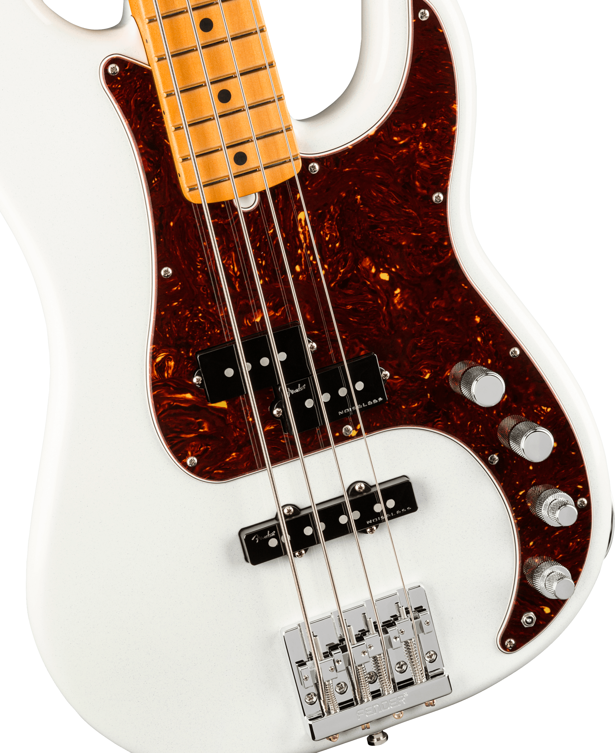 Fender American Ultra Precision Bass®, Maple Fingerboard (Arctic Pearl) - Electric Bass Guitar 低音電結他