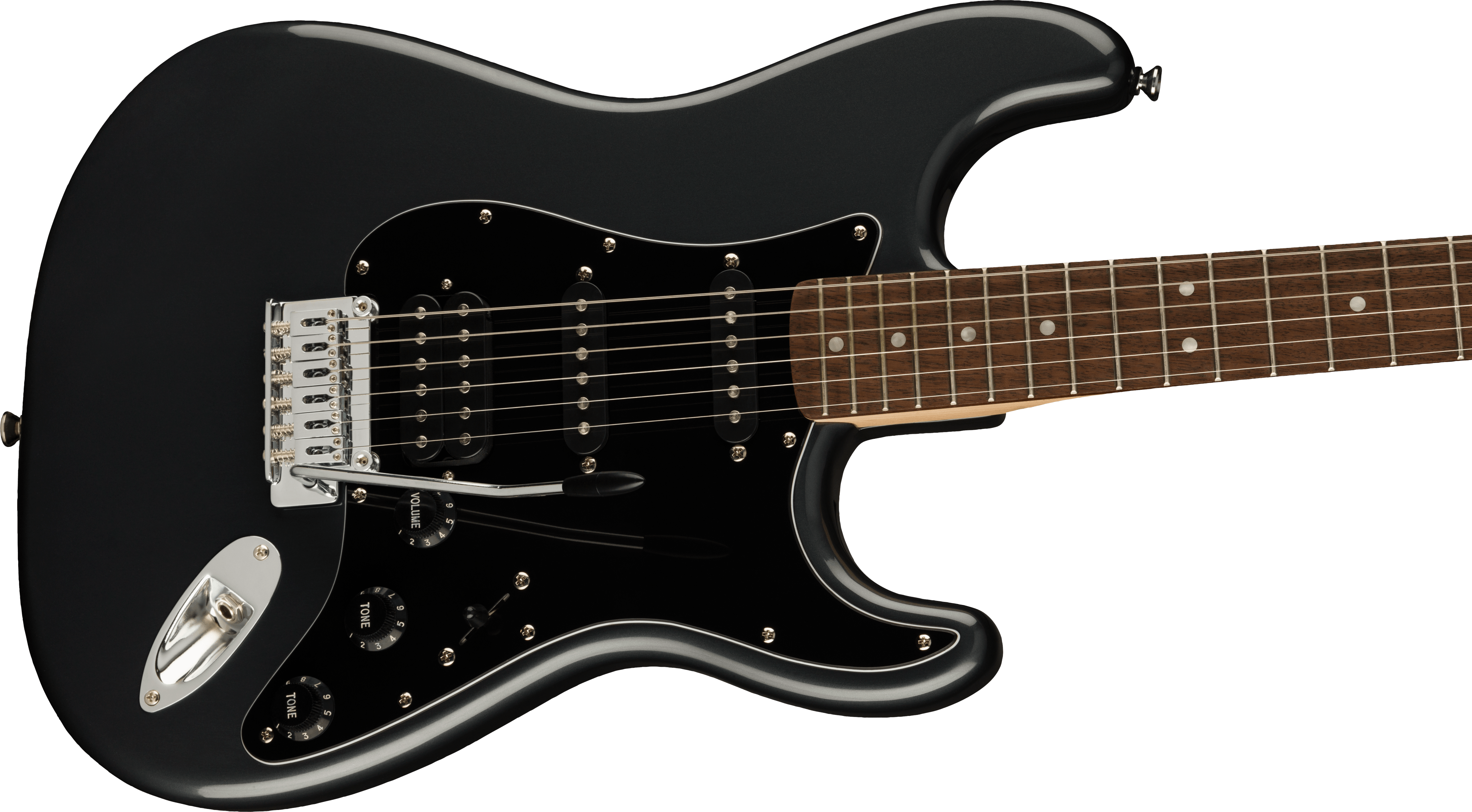 Squier Affinity Series™ Stratocaster® HSS Pack, Laurel Fingerboard, Charcoal Frost Metallic, Gig Bag, 15G - 230V UK