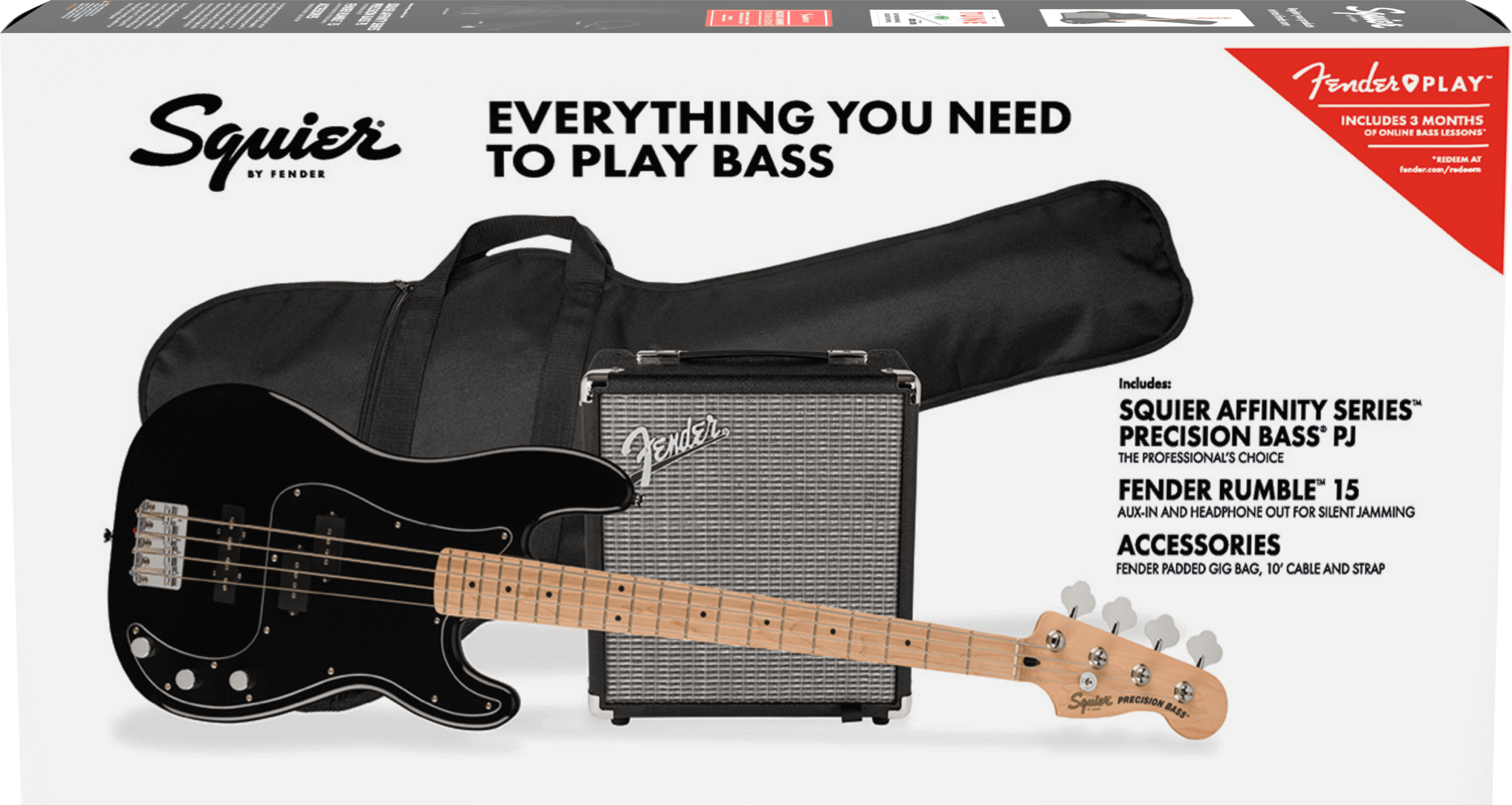 Squier Affinity Series™ Precision Bass® PJ Pack, Maple Fingerboard