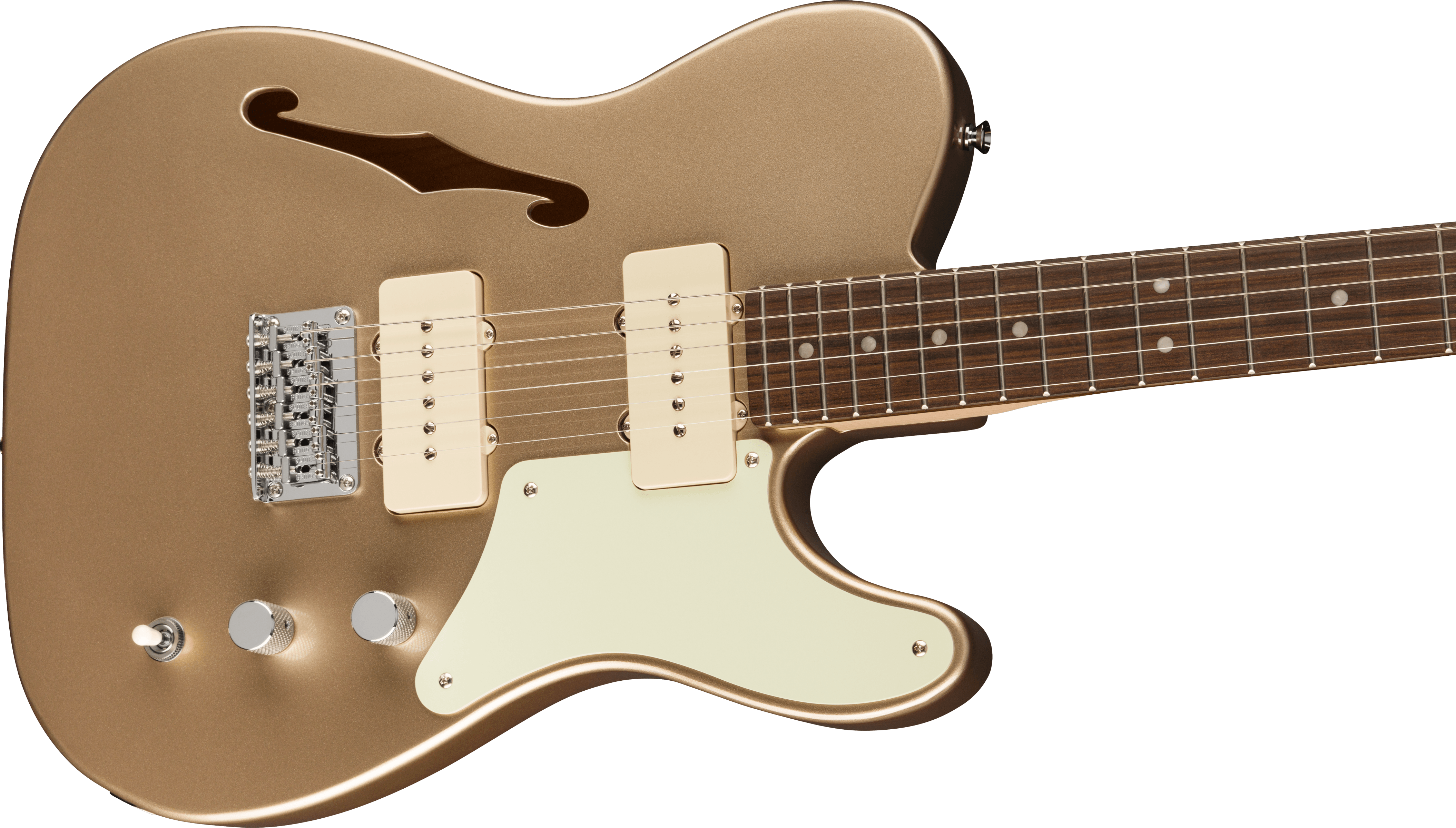 Squier  FSR Paranormal Cabronita Telecaster® Thinline, Laurel Fingerboard, Mint Pickguard, Matching Headstock, Shoreline Gold