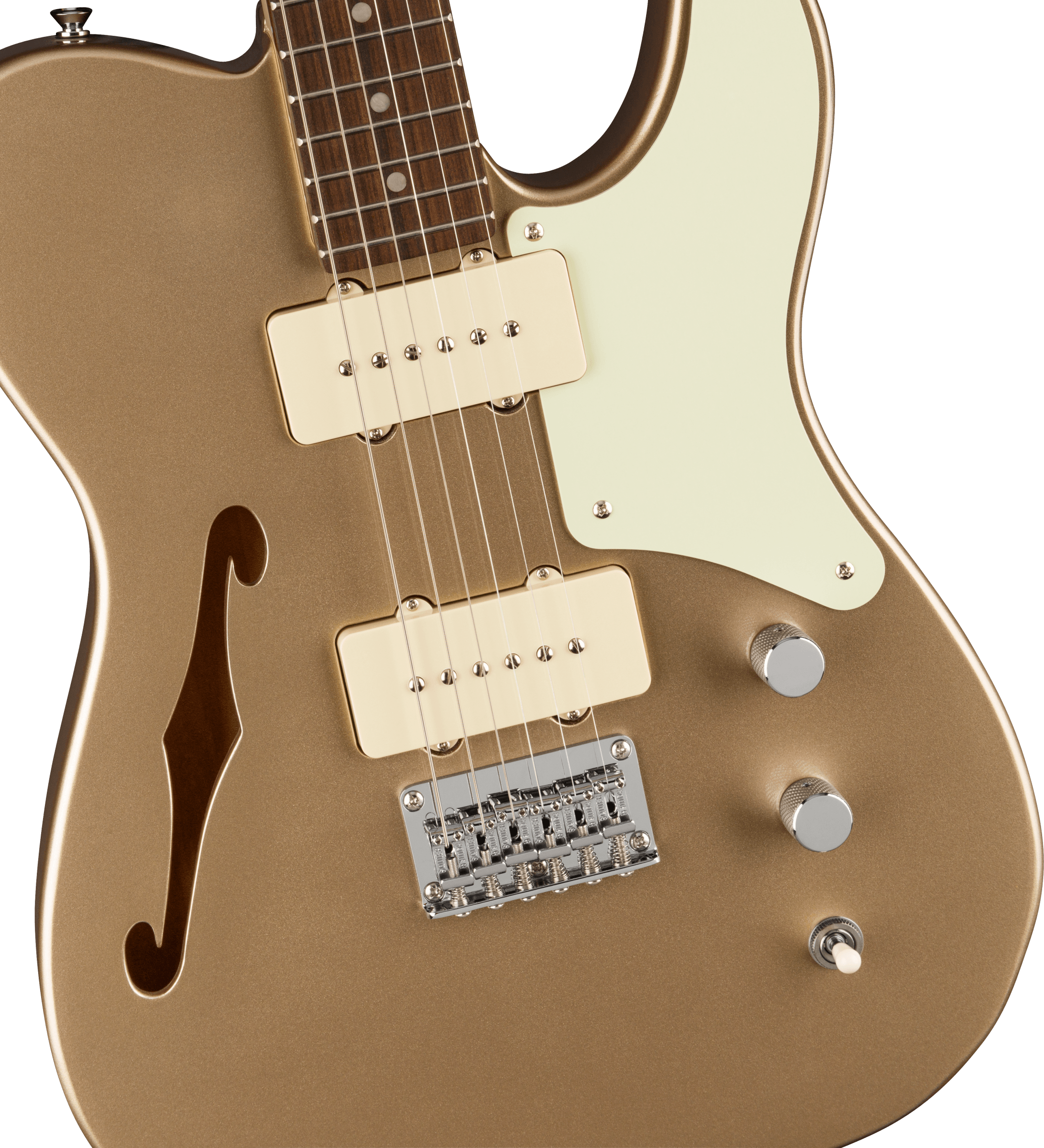 Squier  FSR Paranormal Cabronita Telecaster® Thinline, Laurel Fingerboard, Mint Pickguard, Matching Headstock, Shoreline Gold