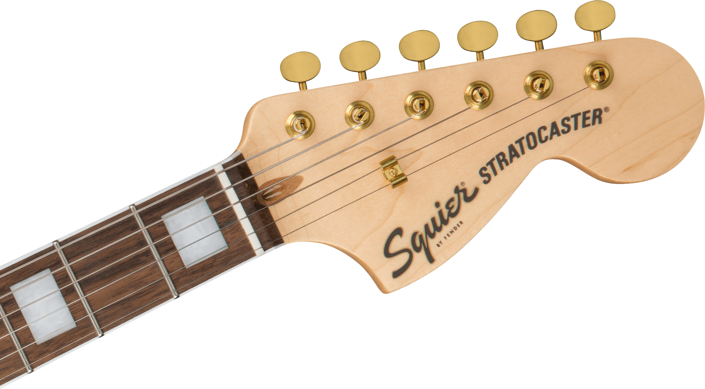 Squier 40th Anniversary Stratocaster®, Gold Edition, Laurel Fingerboard, Gold Anodized Pickguard, Ruby Red Metallic