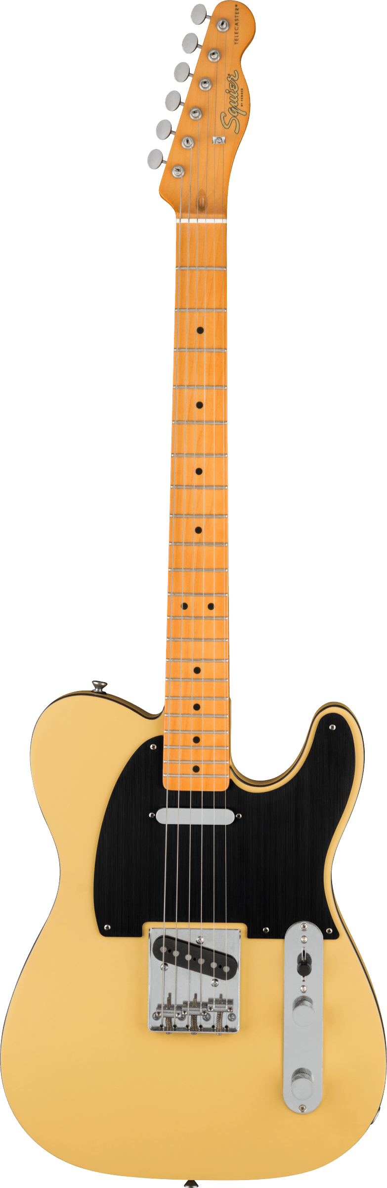 Squier 40th Anniversary Telecaster®, Vintage Edition, Maple Fingerboard, Black Anodized Pickguard, Satin Vintage Blonde