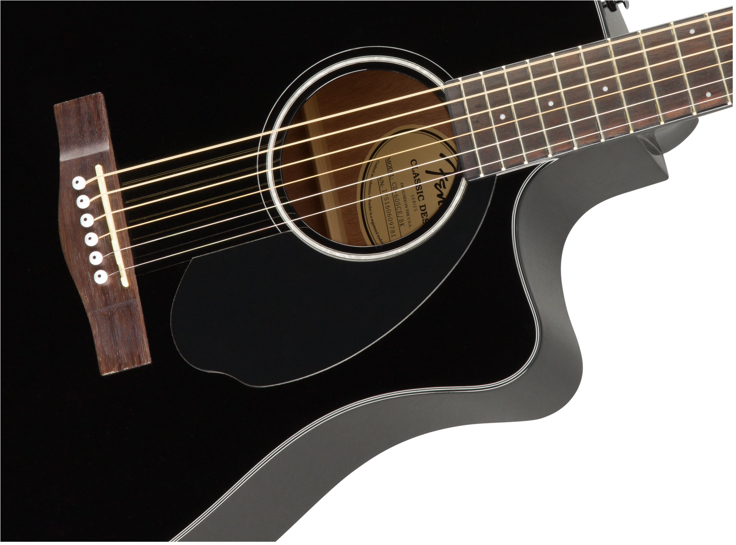 Fender CD-60SCE Dreadnought, Walnut Fingerboard, Black木結他 — Tom