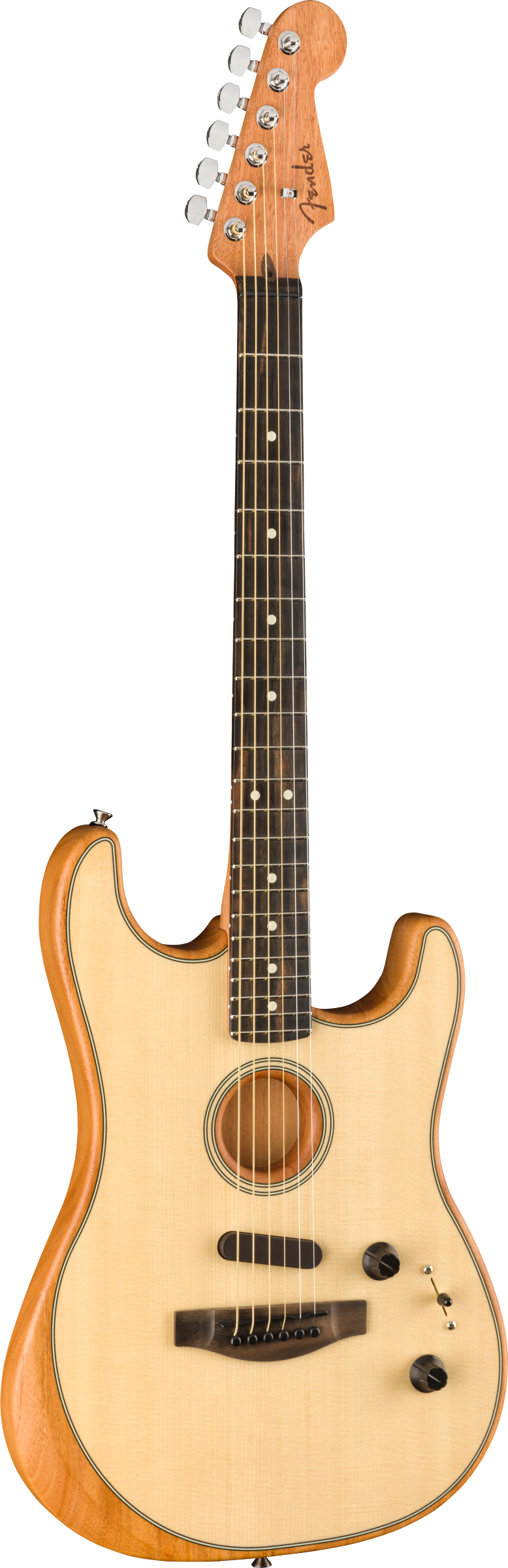 Fender American Acoustasonic® Strat®, Ebony Fingerboard (Natural) - Electric Acoustic Guitar 電木結他