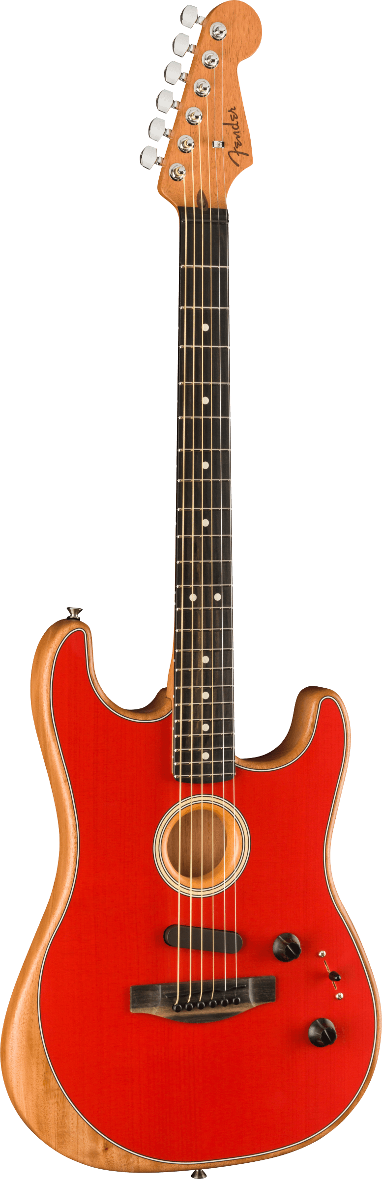 Fender American Acoustasonic® Strat®, Ebony Fingerboard (Dakota Red) - Electric Acoustic Guitar 電木結他