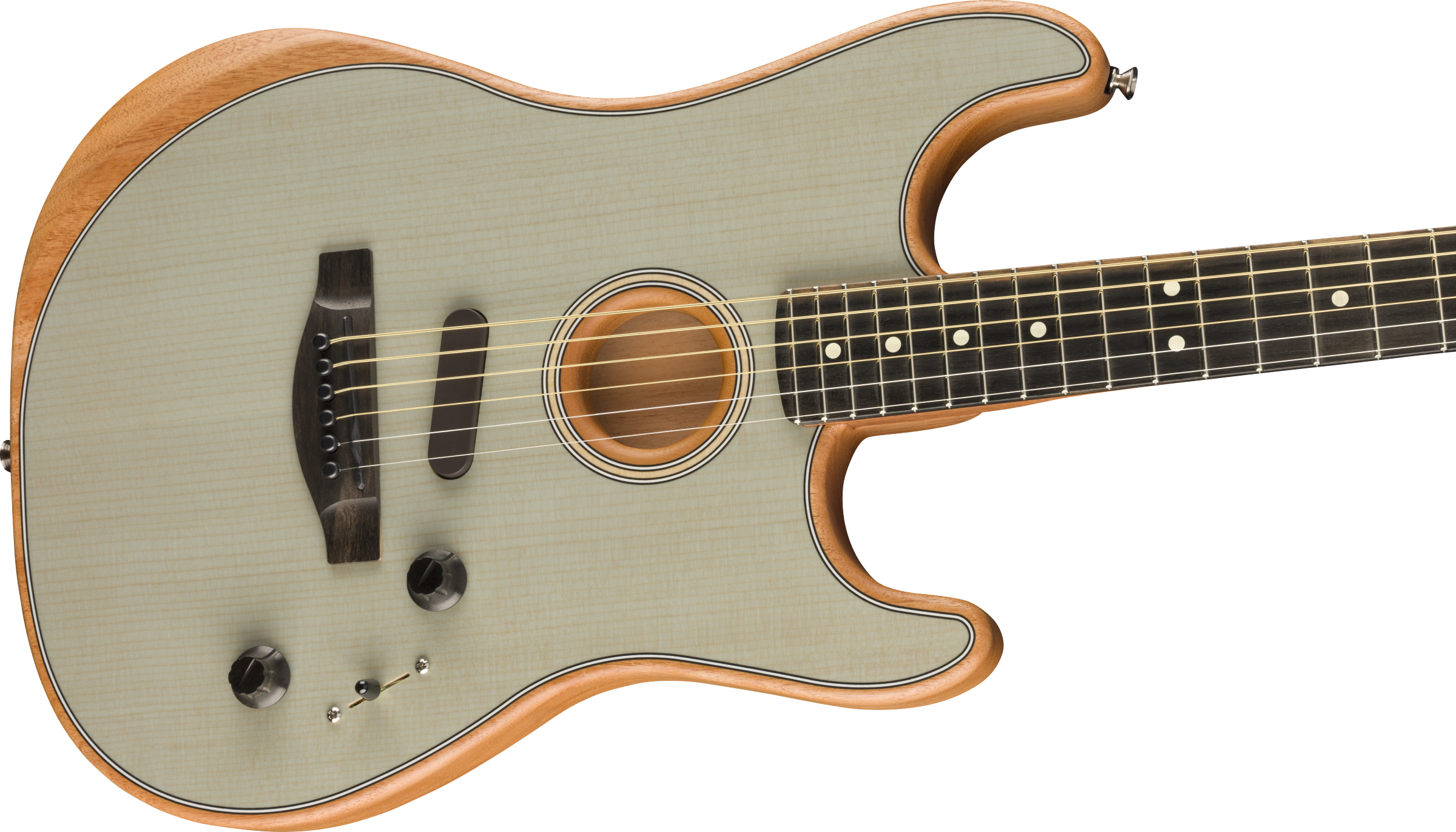 Fender American Acoustasonic® Strat®, Ebony Fingerboard (Transparent Sonic Blue) - Electric Acoustic Guitar 電木結他