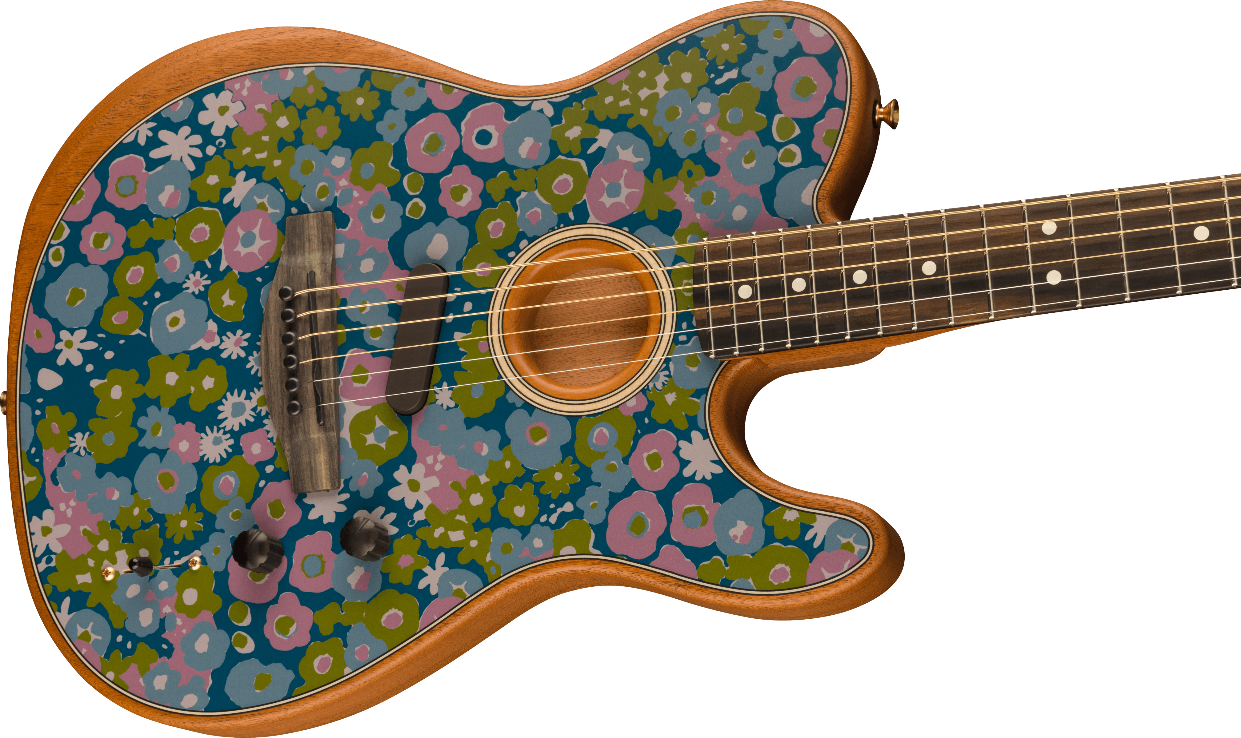 Fender American Acoustasonic® Telecaster®, Ebony Fingerboard, Blue Flower (Limited Editions)
