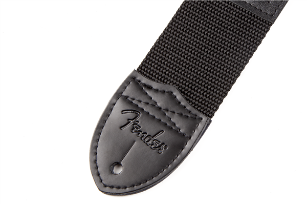 Fender® 2" Black Poly Strap w/ Yellow Fender® Logo