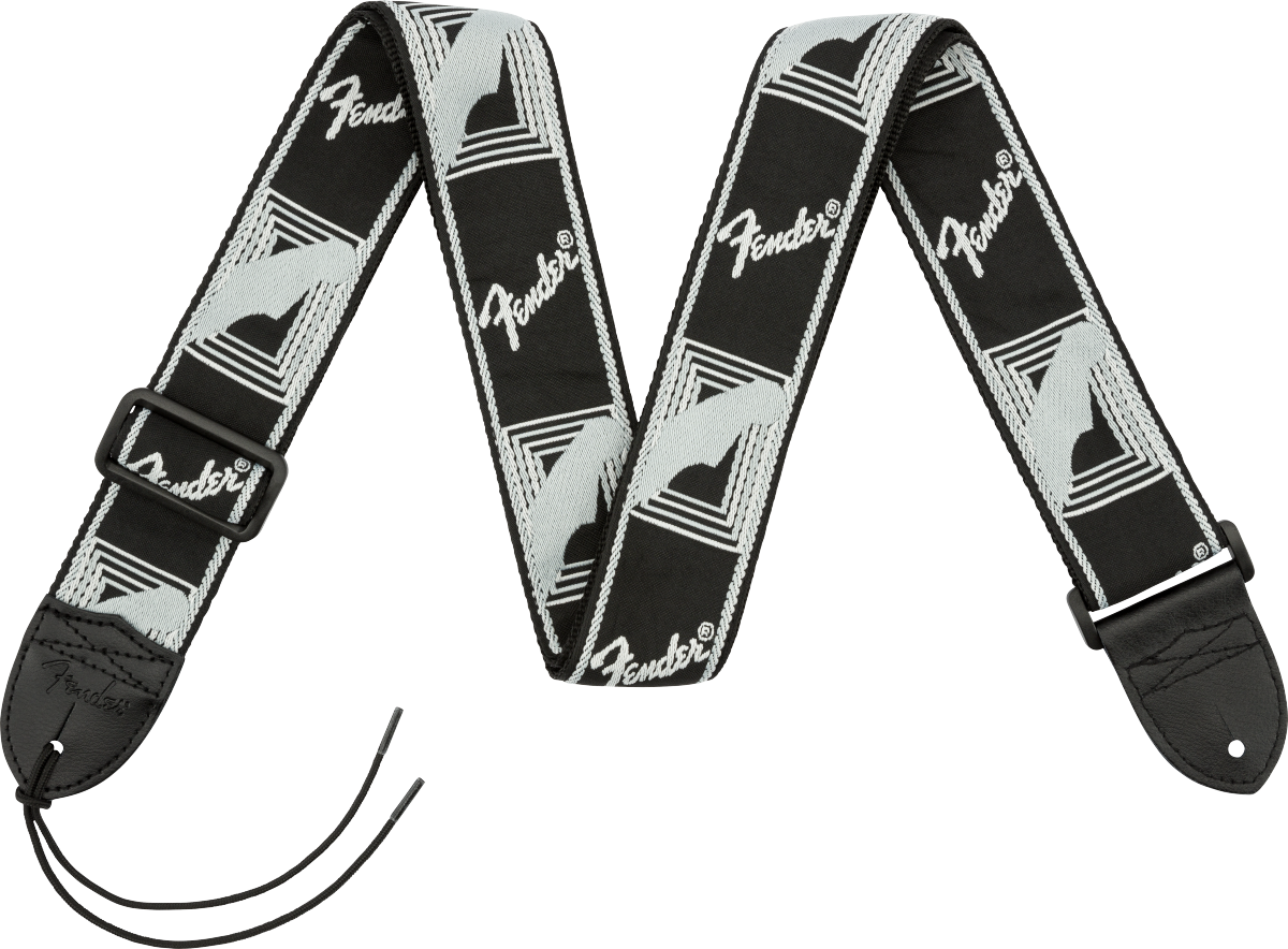 Fender® 2" Monogrammed Strap, Black/Light Grey/Dark Grey