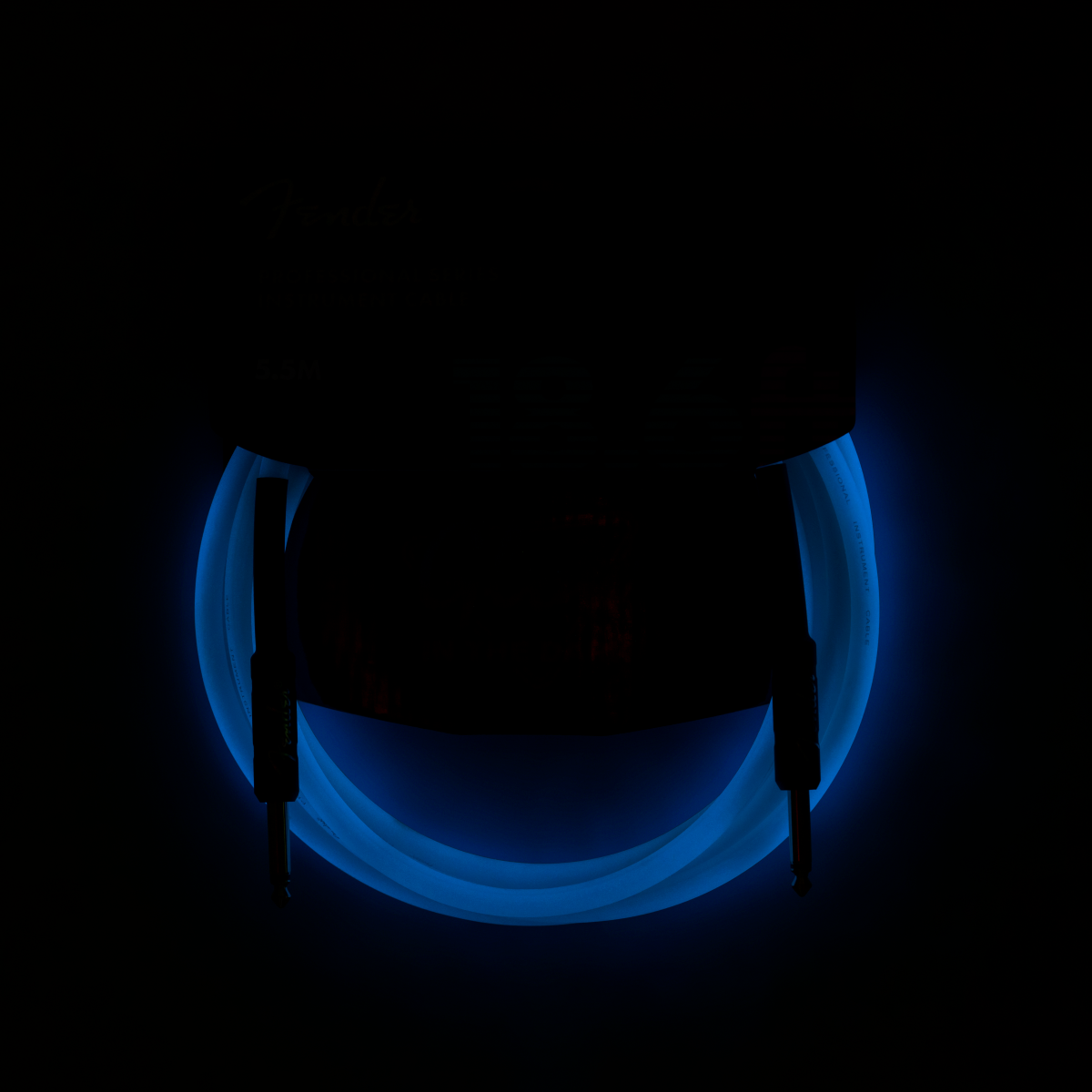 Fender Professional Glow in the Dark Cable, Blue, 18.6'