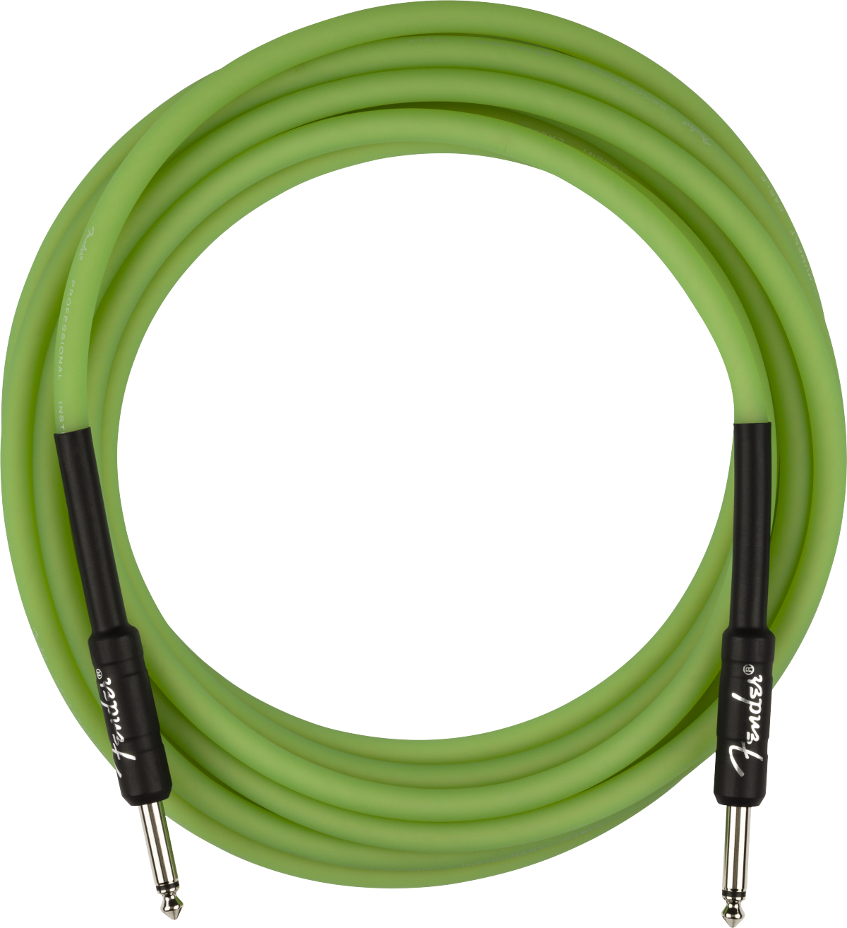 Fender Professional Glow in the Dark Cable, Green, 18.6'