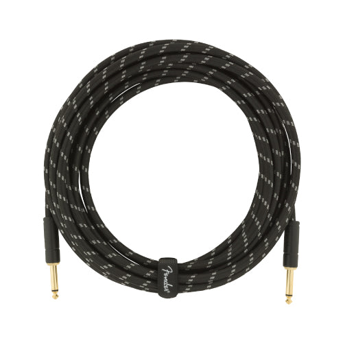 FENDER  Deluxe Series Instrument Cable, Straight/Straight, 18.6', Black Tweed