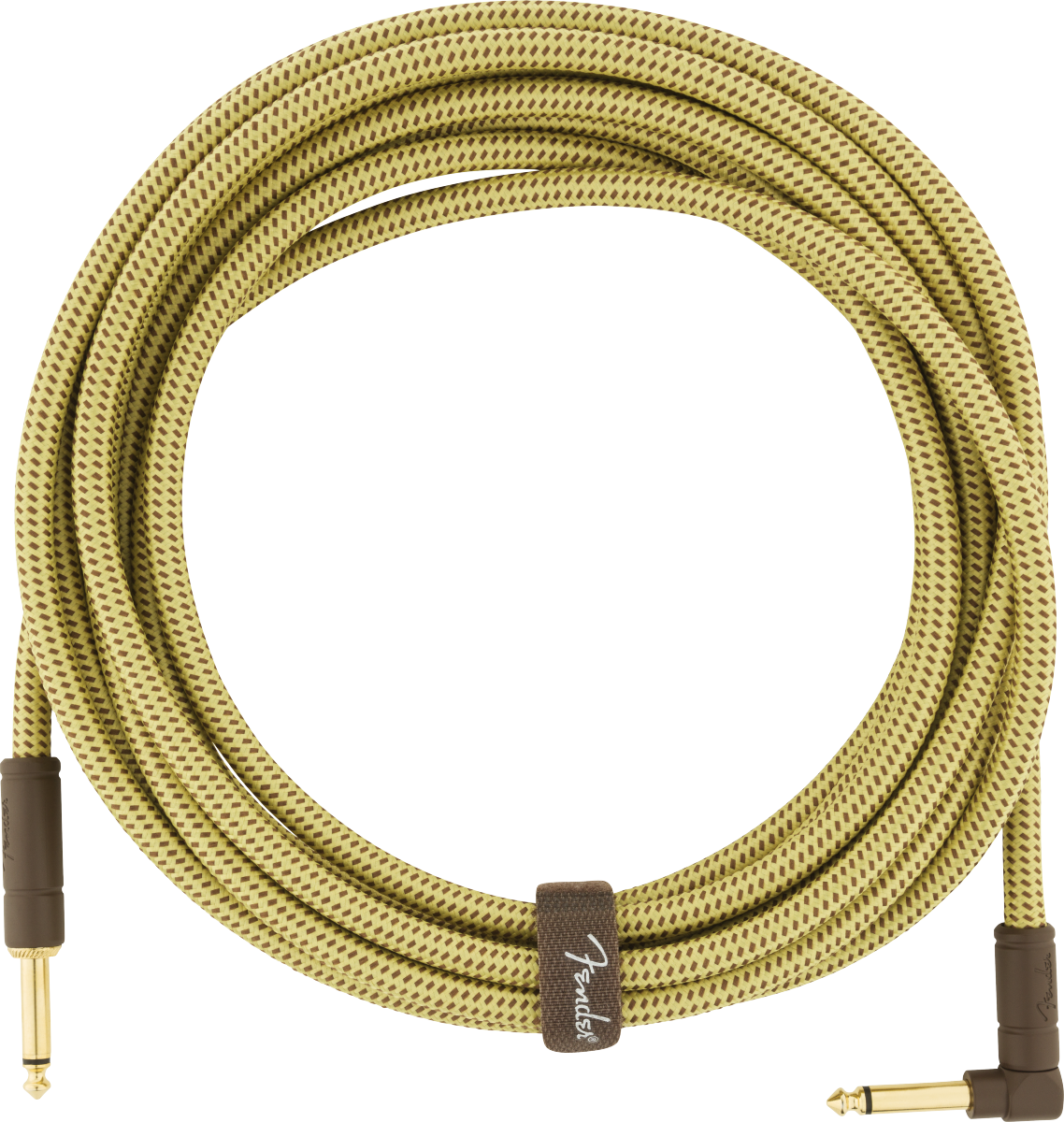 FENDER Deluxe Series Instrument Cable, Straight-Angle, 18.6', Tweed (0990820082)