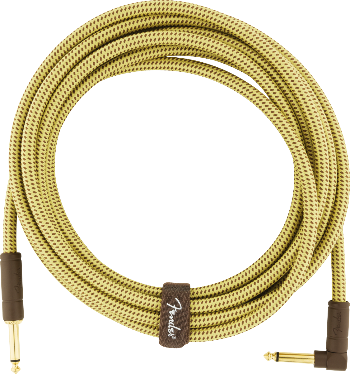 FENDER Deluxe Series Instrument Cable, Straight-Angle, 15', Tweed (0990820086)