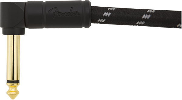 Fender Deluxe Series Instrument Cables (2-Pack), Angle/Angle, 6", Black Tweed