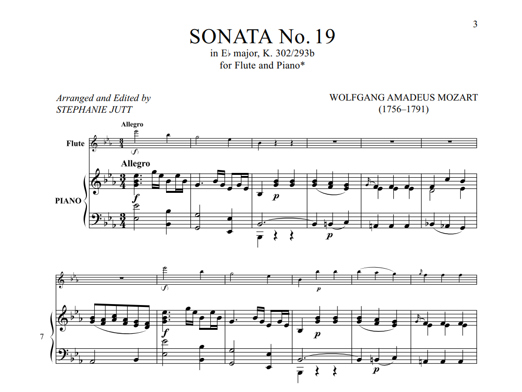 Sonata No. 19 in E flat major, K. 302/293b