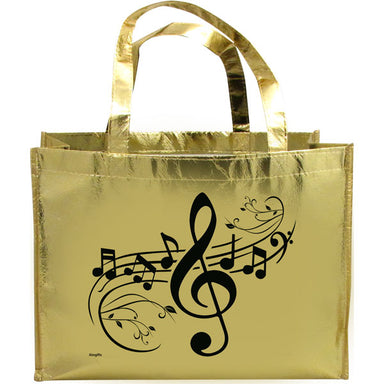 Music G Clef Metallic Gold Tote Bag