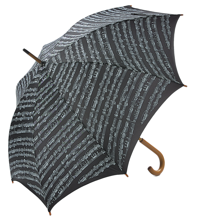 Sheet Music Umbrella - Wood Handle