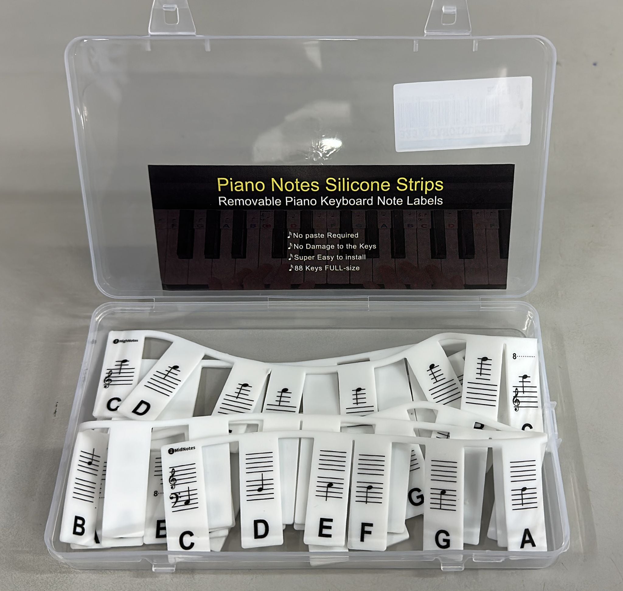 Piano keyboard musical notes index (88 Keys) - 黑白鋼琴音符指南 (可拆卸鋼琴鍵盤音符88鍵)