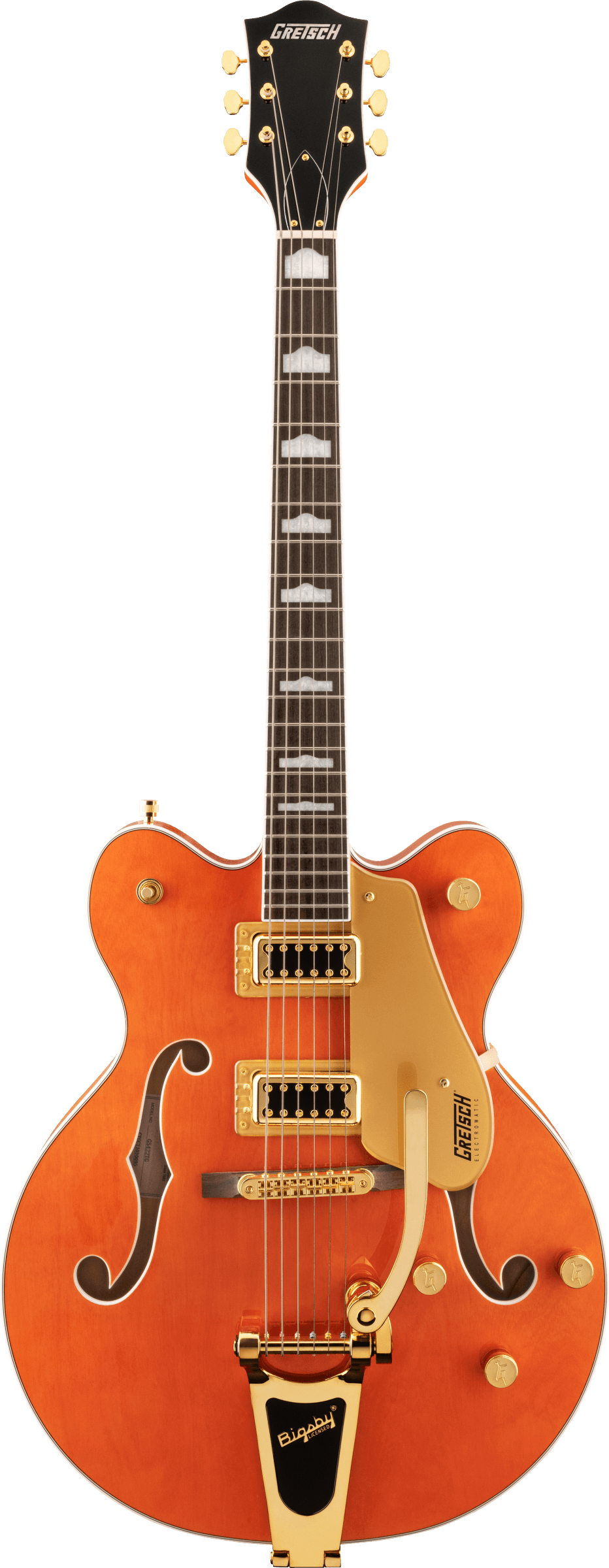 Gretsch G5422TG Electromatic® Classic Hollow Body Double-Cut with Bigsby® and Gold Hardware, Laurel Fingerboard, Orange Stain