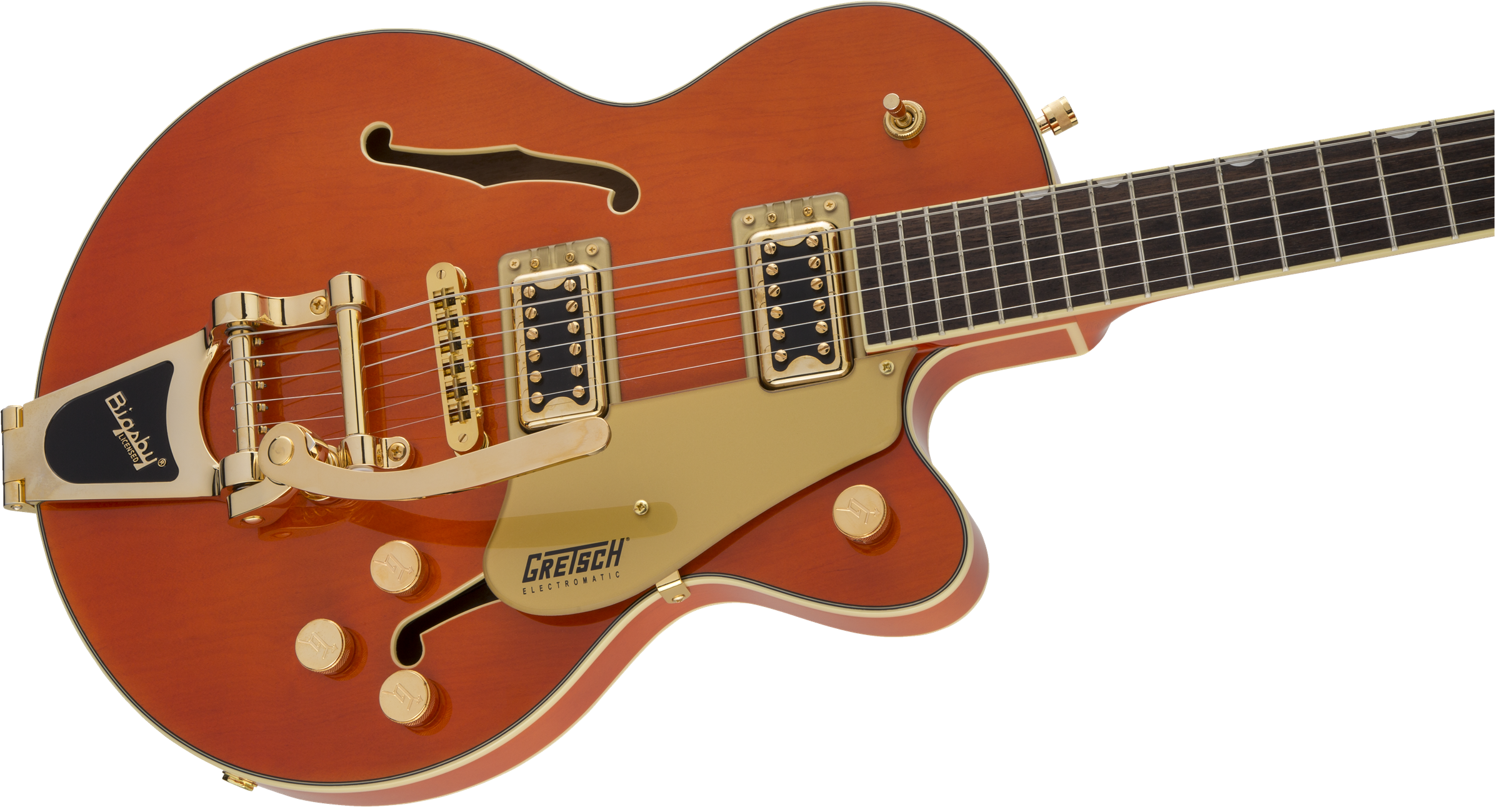 Gretsch G5655TG Electromatic® Center Block Jr. Single-Cut with Bigsby® and Gold Hardware, Laurel Fingerboard, Orange Stain