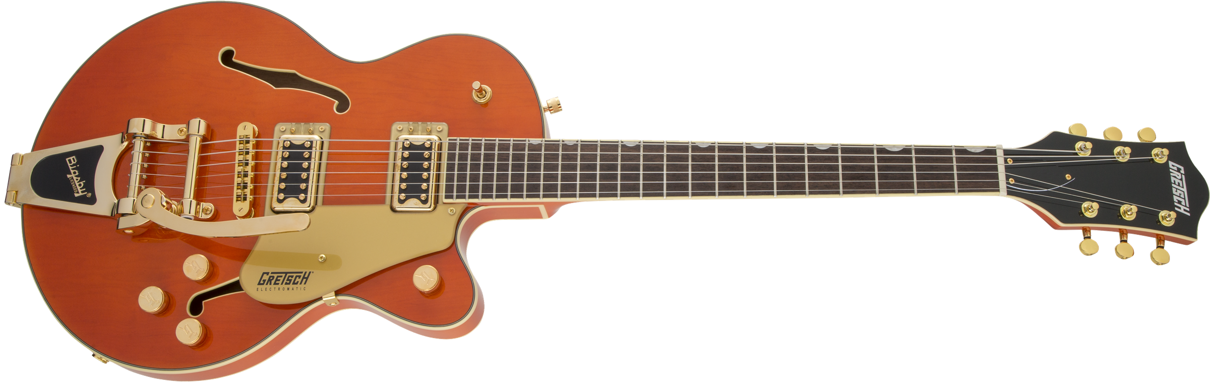 Gretsch G5655TG Electromatic® Center Block Jr. Single-Cut with Bigsby® and Gold Hardware, Laurel Fingerboard, Orange Stain