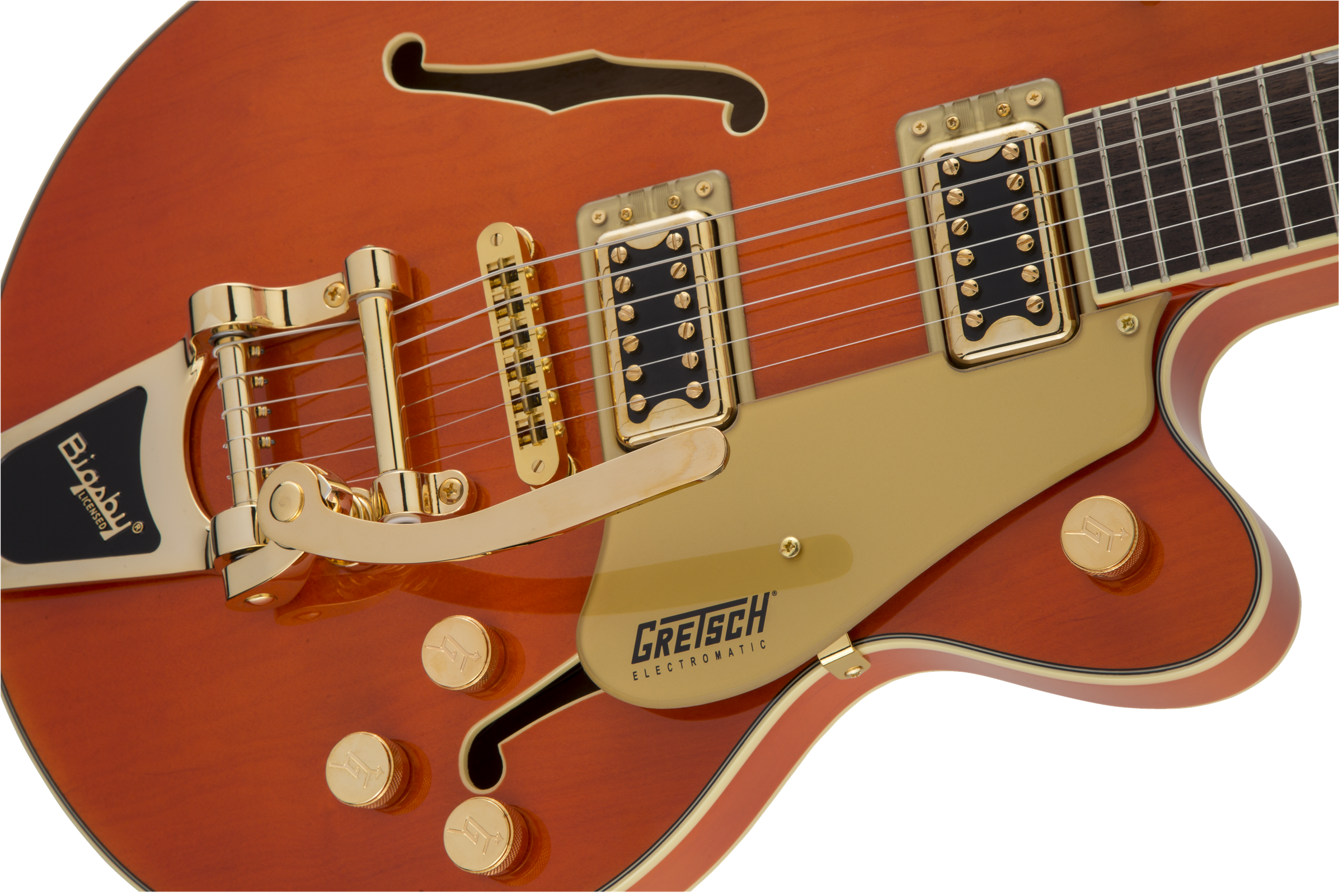 Gretsch G5655TG Electromatic® Center Block Jr. Single-Cut with Bigsby® and Gold Hardware, Laurel Fingerboard, Orange Stain