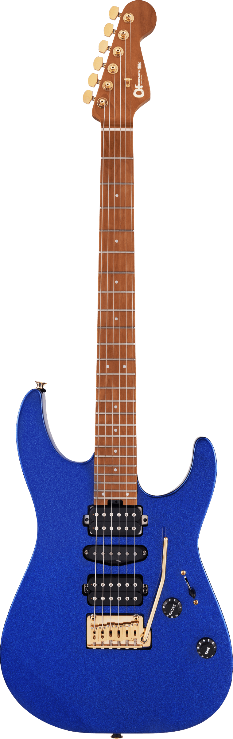 Charvel Pro-Mod DK24 HSH 2PT CM, Caramelized Maple Fingerboard, Mystic Blue