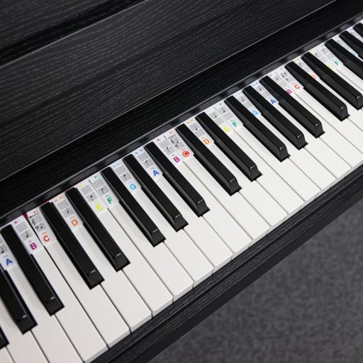 Piano keyboard musical notes index (88 Keys) Color - 彩色鋼琴音符指南 (可拆卸鋼琴鍵盤音符88鍵)