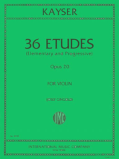 Kayser 36 Studies, Opus 20 For Violin