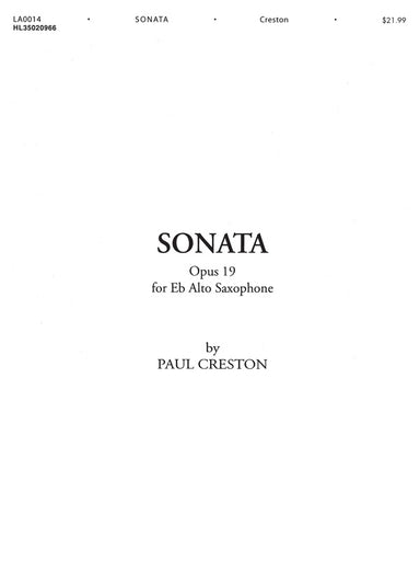 Creston Sonata Op. 19 for E-Flat Alto Saxophone
